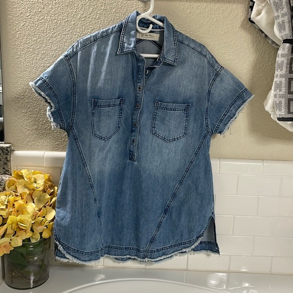 We The Free Dresses & Skirts - We The Free Denim Mini Dress by Free People . Oversized . Pockets. NEW Condition